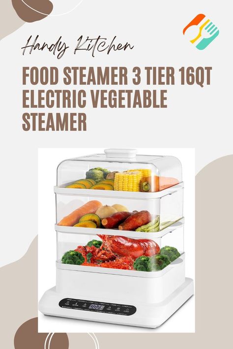 About this item 【FOOD STEAMER】 With a 16QT cooking capacity and 3 separate steaming containers, you can cook a complete meal and side dishes with the touch panel. 【EFFICIENT】The steamer adopts 360° three-dimensional surround heating, and steam can be produced in 10 seconds. Compared with the traditional steamer, the heating is faster, the food is heated evenly, and there is no half-cooked phenomenon. #ad Complete Meals, Electric Steamer, Vegetable Steamer, Food Steamer, Steamer Recipes, Meal Preparation, Kitchen Small, Art Food, Coffee Machines