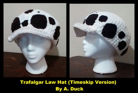 Trafalgar Law Hat, Law Hat, Chopper Hat, Hat Weaving, Hat Template, Side Work, Graph Crochet, Crochet Design Pattern, Trafalgar Law