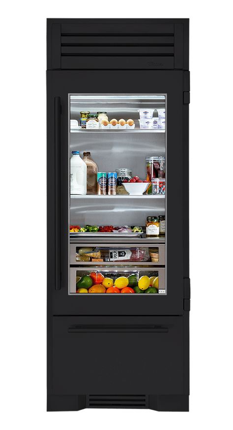 30″ Glass Door Refrigerator with Bottom Freezer | True Residential Glass Front Fridge, True Fridge, Fancy Refrigerator, Industrial Fridge, Narrow Refrigerator, Luxury Fridge, Glass Door Fridge, True Residential, Glass Door Refrigerator