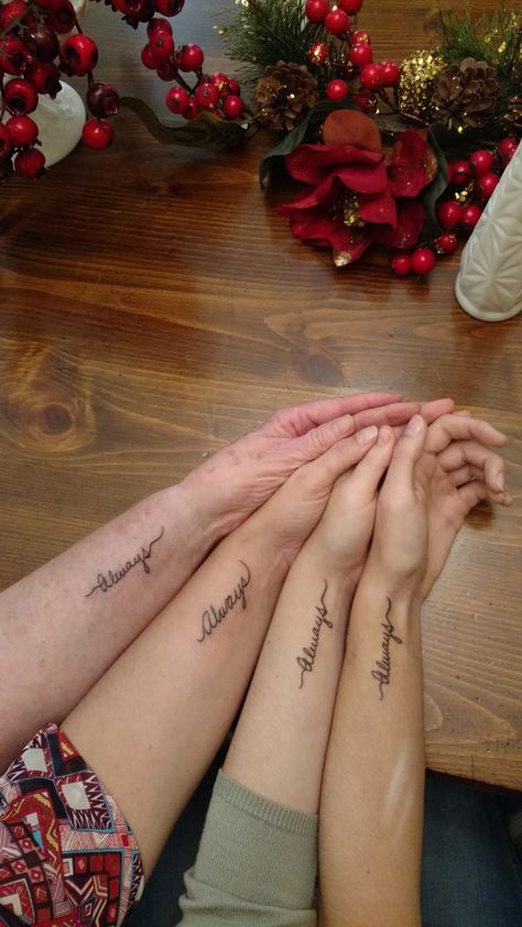 Mother Daughter Tattoos Italian, Matching Tattoos Mother Daughter Grandma, Tattoo Ideas For Granddaughter, Tattoos For Mom And 2 Daughters, Tattoo Ideas For Mom And 2 Daughters, Mother Daughter Tattoos Words, Matching Tattoos For Grandma, Mother Daughter Tattoos For 4, Grandmother Granddaughter Tattoos