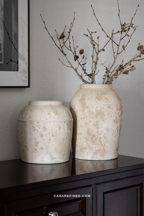 Large Vases Decor Ideas, Large Vase With Flowers, Large Vases Decor, Walmart Home Decor, Vintage Pottery Vases, Large Ceramic Vase, Ceramic Shop, Amazon Home Decor, Decorated Jars