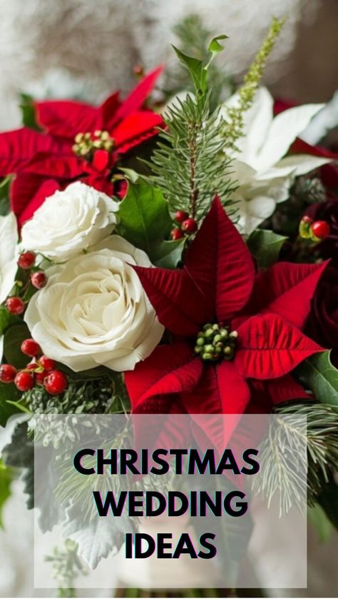 A beautifully decorated Christmas wedding with seasonal flowers, festive cocktails, and holiday-inspired decor. Diy Christmas Wedding Decorations, Creative Invitation Design, Diy Christmas Wedding, Christmas Wedding Ideas, Jingle Juice, Holiday Sangria, Holiday Berries, Christmas Wedding Decorations, Wine White