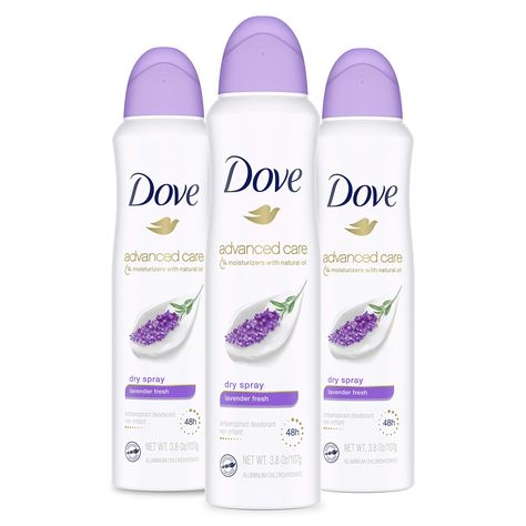 PRICES MAY VARY. 48-HOUR PROTECTION: Dove Advanced Care Lavender Fresh Antiperspirant Deodorant Dry Spray provides up to 48 hours of sweat and odor protection to keep you feeling fresh SOOTHING CARE: Dove Antiperspirant Deodorant Dry Spray contains ¼ moisturizers for soft and smooth underarms INSTANTLY DRY PROTECTION: This antiperspirant spray goes on instantly dry for a cleaner feel REFRESHING FLORAL SCENT: This deodorant for women features a fresh lavender scent 0% ALCOHOL, 100% KINDNESS: Our Dove Antiperspirant, Skin Barrier Repair, Dove Deodorant, Deodorant For Women, Lavender Spray, Makeup Accesories, Antiperspirant Deodorant, Oil Moisturizer, Deodorant Spray