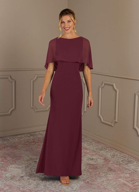 Azazie Dion Cabernet Sheath Scoop Stretch Crepe Dress | Azazie CA Maternity Bridesmaid Dresses, Mother Of The Bride Dresses Long, Modest Bridesmaid Dresses, Bride Groom Dress, Rust Dress, Junior Bridesmaid Dresses, Stretch Crepe, Groom Dress, Bride Dresses