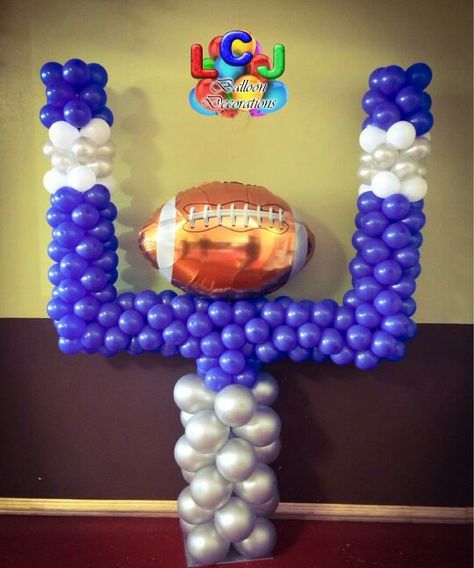 Goal post Goal Post Balloon Arch, Homecoming Floats, Football Homecoming, First Down, 13th Birthday, Balloon Arch, Balloon Decorations, Baby Boy Shower, Homecoming