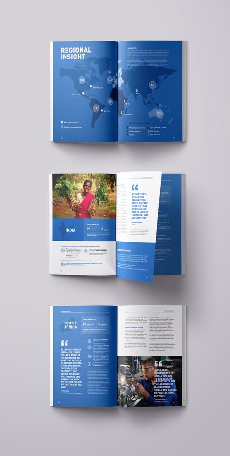 ANDE Impact Annual Report // Print on Behance Print Collateral Branding, Summary Design Layout, Corporate Branding Design Inspiration, Nonprofit Annual Report, Annual Report Layout, Design De Configuration, Layout Editorial, Impact Report, Report Layout