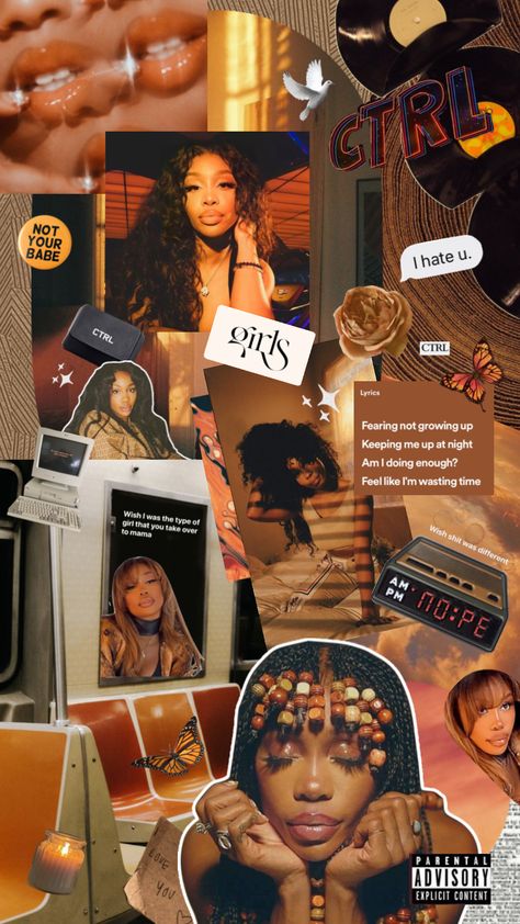 Sza Aesthetic Orange, 3d Wallpaper Sza, Black Barbie Wallpaper, Ctrl Sza Wallpaper, Sza Lockscreen, Sza Aesthetic Wallpaper Blue, Hip Hop Aesthetic Wallpaper, Sza Collage, Ctrl Sza