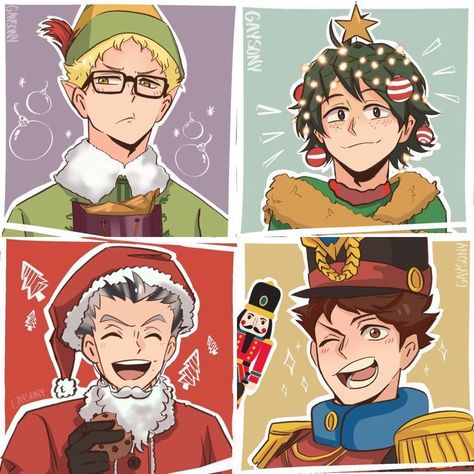 Haikyuu Christmas Icons, Haikyuu Tsukiyama, Haikyuu Christmas, Xmas Anime, Icons Christmas, Snk Cosplay, Tsukishima Kei, Anime Christmas, Christmas Decorations For Kids