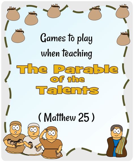 Talents Parable Craft, Ten Talents Parable Craft, Parable Of Talents Activity, Parable Of The Talents Object Lesson, Parable Of The Talents Craft, Parables Of Jesus For Kids, Parable Of Talents, 10 Bridesmaids, Sunday School Object Lessons