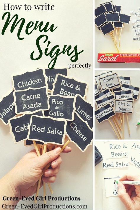 How to Write Perfect Wedding Menu Signs. Buffet Tags, Wedding Signage. Chalk Writing for Weddings Wedding Food Buffet, Baby Shower Food Menu, Menu Signs, Party Buffet Table, Buffet Wedding Reception, Wedding Buffet Food, Wedding Food Menu, Burger Party, Buffet Signs