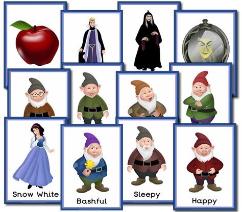 Posters-Snow White and The Seven Dwarfs Snow White Characters, English Ideas, Traditional Tales, Traditional Stories, Baby In Snow, Snow White And The Seven Dwarfs, The Seven Dwarfs, Snow Outfit, Seven Dwarfs