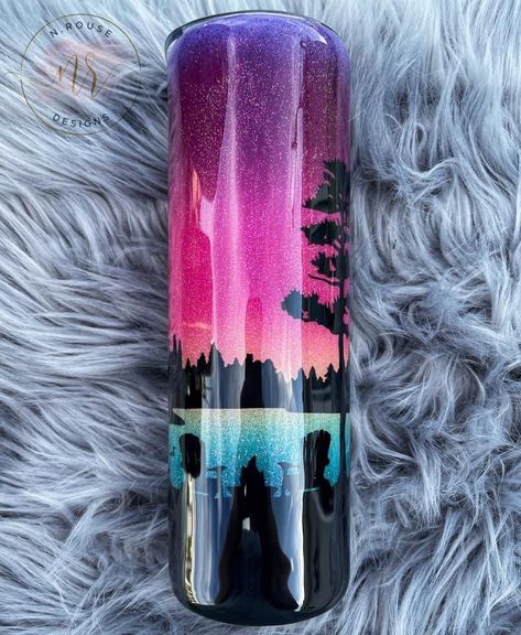 Epoxy Tumbler Craft Room Ideas, Tropical Epoxy Tumbler, Nature Tumbler Ideas, Camping Glitter Tumbler, Mountain Tumbler Ideas, Gothic Tumbler Cup, Sunset Tumbler Ideas, Lake Tumbler Ideas, Camping Tumbler Ideas