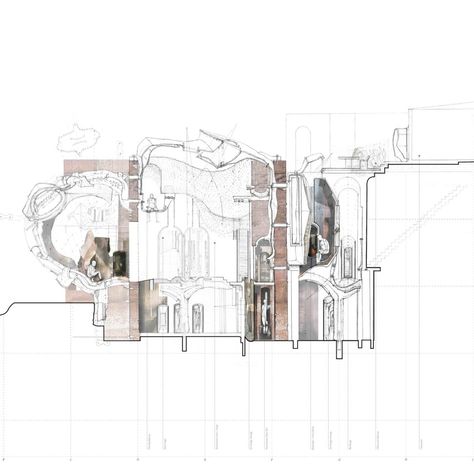 Tectonic Architecture, Architecture Major, Section Drawing Architecture, Site Plan Drawing, Sectional Perspective, Media Architecture, Architect Sketchbook, Arch Drawing, Architecture Site Plan