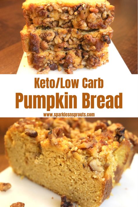 Keto Pumpkin Bread, Moist Pumpkin Bread, Walnut Recipes, Keto Pumpkin, Low Carb Bread, Keto Bread, Keto Dessert Recipes, Pumpkin Bread, Keto Breakfast