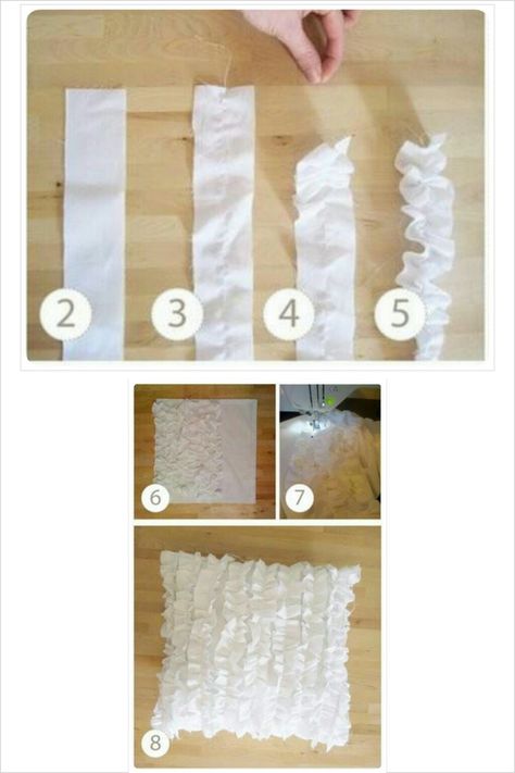 Unique Pillow Ideas Diy, Diy Pillow Designs, Diy Throw Pillows, Diy Ruffle, Diy Pillow, Pillows Decorative Diy, Diy Pillow Covers, Ruffle Pillow, Pillow Crafts