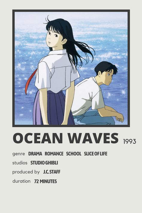 Ghibli Polaroid, Studio Ghibli Poster, Animated Movie Posters, Minimalistic Poster, Lovely Complex, Wave Poster, Polaroid Poster, Minimalist Movie Poster, Anime Printables