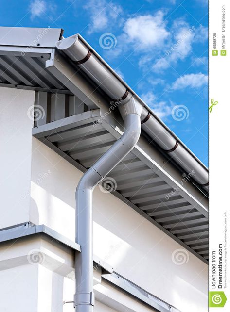 House Rooftop, Downspout Drainage, Gutter Drainage, Seamless Gutters, Gutter Repair, How To Install Gutters, Metal Cladding, Banda Aceh, Roof Architecture