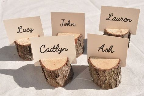 Rustic Place Card Holders, Birch Wedding Decor, Wooden Place Card Holders, Wooden Card Holder, Wood Place Card Holders, Wedding Seating Cards, Place Card Holders Wedding, Wedding Name Cards, Place Card Holder