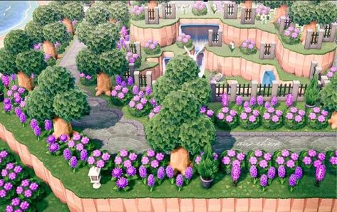 Acnh Hydrangea Design, Acnh Island Ideas, Ac Ideas, Acnh Inspiration, Group Name, Animal Crossing 3ds, Ac New Leaf, Animal Crossing Guide, Acnh Design