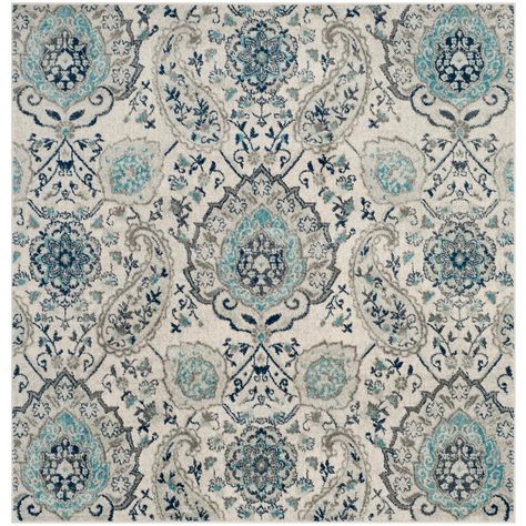 Transitional Carpet, Katie White, Paisley Rug, Eclectic Area Rug, Transitional Home Decor, Areas Verdes, Light Grey Rug, Area Rug Design, Square Area Rugs