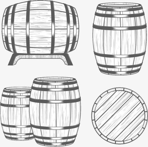 Wooden Barrel, Wine Barrel, Free Hand, Old Wood, Vintage Illustration, Free Vector Images, Backyard Landscaping, Beauty And The Beast, Design Template