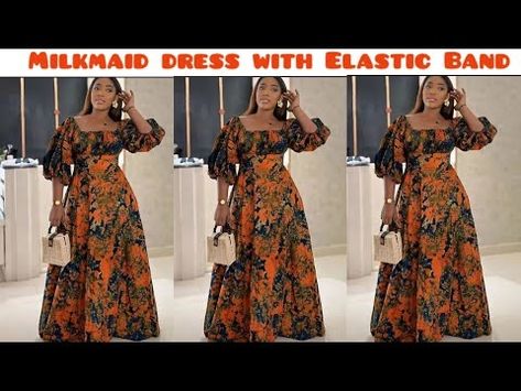 How to cut and sew a Milkmaid dress with Elastic Band - YouTube Milkmaid Dress, Dress Designs, Elastic Band, Designer Dresses, Elastic, Sewing, Band, Quick Saves, Design