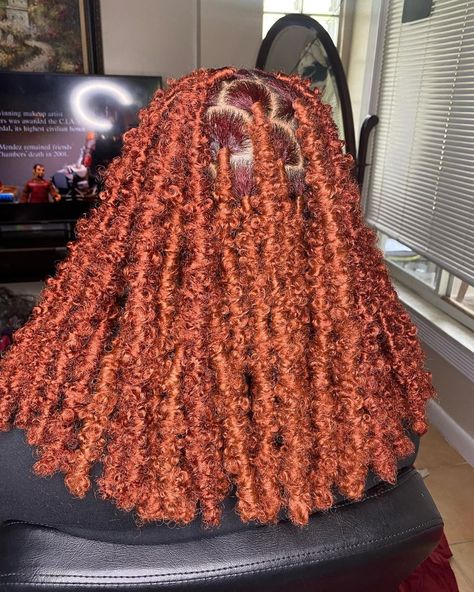 Ginger Butterfly Locs Bob, Ginger Protective Styles, Ginger Butterfly Locs, Cornrows Locs, Braided Cornrows, Ginger Locs, Butterfly Locks, Short Hair Twist Styles, Fav Hairstyles