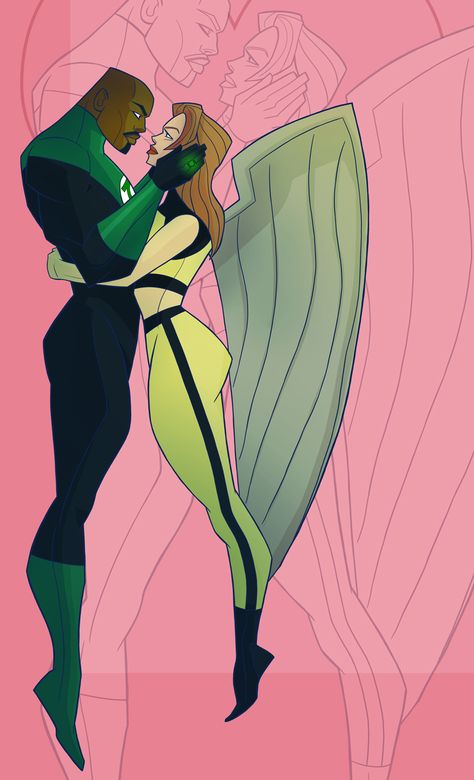 John and Shayera by ~Drawaholic1124 on deviantART Superhero Romance, John Stewart Green Lantern, Hawk Girl, John Stewart, Swirl Couples, Comics Characters, Dynamic Duos, Justice League Unlimited, Justice League Of America