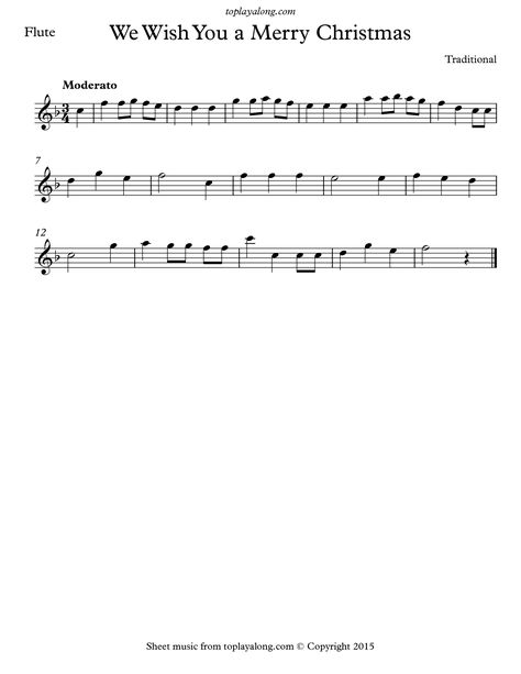 We Wish You a Merry Christmas. Free sheet music for flute. Visit toplayalong.com and get access to hundreds of scores for flute with backing tracks to playalong. Harry Potter Flute Sheet Music, Carol Of The Bells Flute Sheet Music, Piccolo Music Sheet, Kahoot Flute Sheet Music, Christian Flute Sheet Music, Sleigh Ride Flute Sheet Music, Flute Christmas Sheet Music, Free Flute Sheet Music Easy, Piccolo Sheet Music