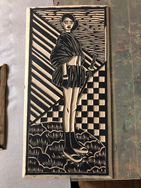 #Samurai #grabado #madera Woodcut Art, Linocut Printmaking, Lino Art, Linocut Art, Stamp Making, Lino Print, Linoleum, Linocut Prints, Linocut