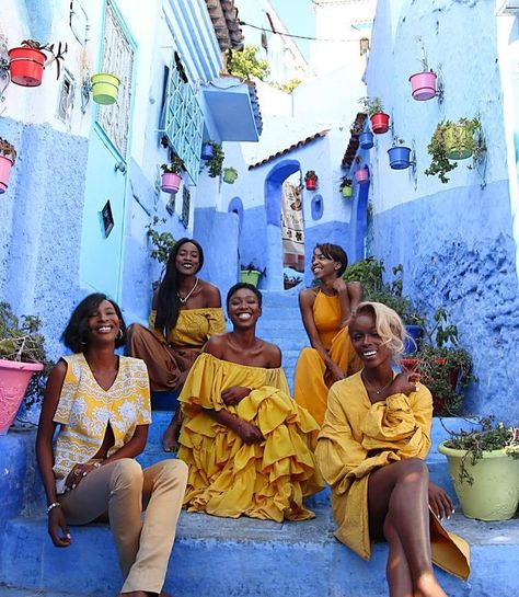 Oh My Goddess, Blue City, Black Travel, Shooting Photo, Group Travel, Black Power, Mellow Yellow, Vacation Outfits, Female Travel