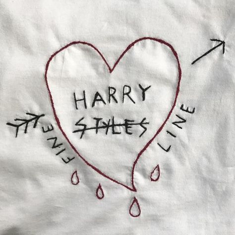 Distressed Tshirt Diy, Harry Styles Shirt, Jeans Drawing, Love On Tour Outfits, Fine Line Harry Styles, Harry Styles Fine Line, Gucci Style, Embroidery Tshirt, Yarn Thread