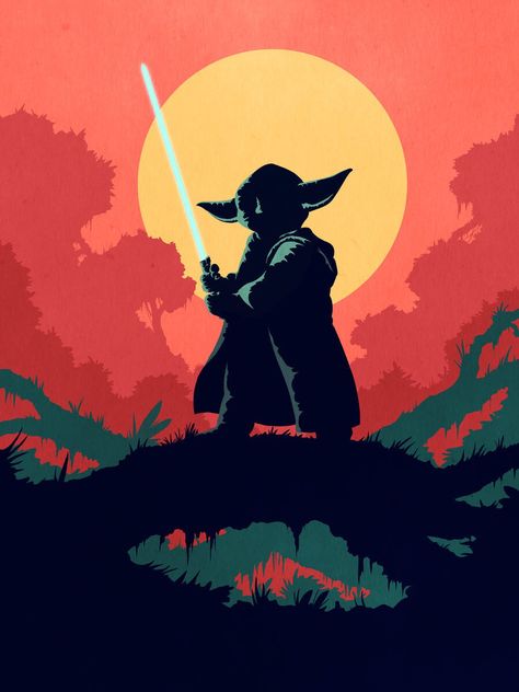 Author JoenSo #StarWars #Jedi #Art #Yoda #Picture Yoda Poster, Star Wars Silhouette, Star Wars Poster Art, Starwars Jedi, Yoda Art, Tufting Rug, Jedi Art, Star Wars Painting, Star Wars Spaceships