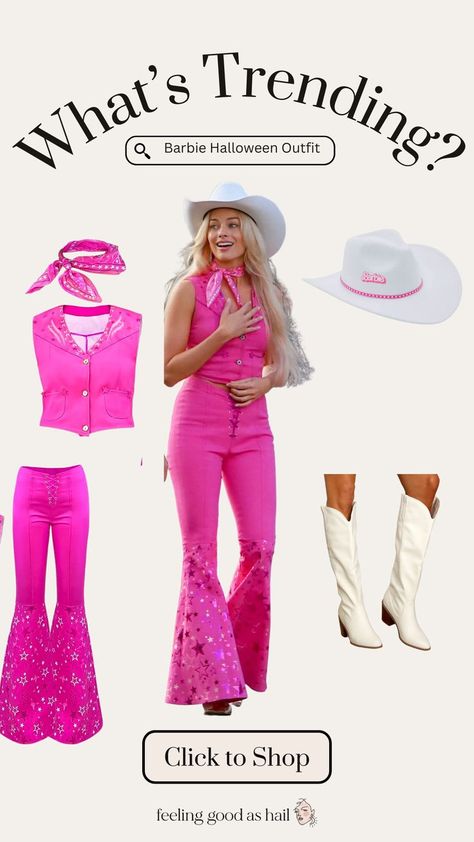 Cowgirl Barbie Outfit Ideas, Western Barbie Outfit, Cowboy Barbie, Barbie Cowboy, Cowgirl Outfits Halloween, Barbie Cowgirl, Kid Birthday Outfits, Halloween Fits, Barbie Halloween Costume