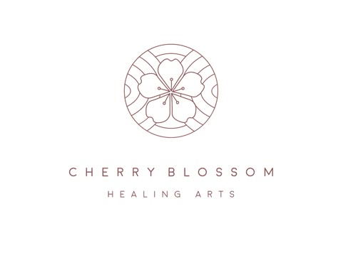 Cherry Blossom Logo Design, Blossom Logo Design, Cherry Logo Design, Cherry Blossom Icon, Cherry Blossom Logo, Sakura Logo, Dribbble Illustration, Blossom Logo, Healing Logo