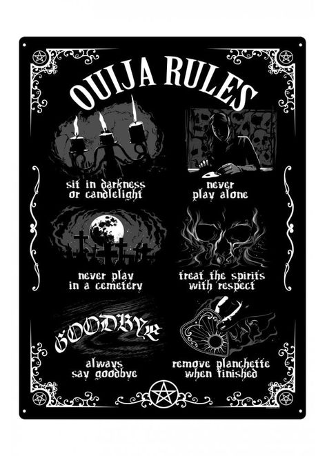 Ouija Board Rules, Ouija Board Aesthetic, Magical Notebook, Ouija Tattoo, Indoor Halloween Decor, Gothic Homeware, Novelty Decor, Celtic Moon, Fall Coloring