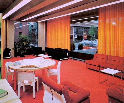 Monroe Gutman Library, Harvard Graduate School of Educatio… | Flickr 80s Interior Design, Harvard Graduate, 80s Interior, 70s Interior, Retro Interior Design, Retro Office, Library Aesthetic, 70s Decor, Vintage Interior Design