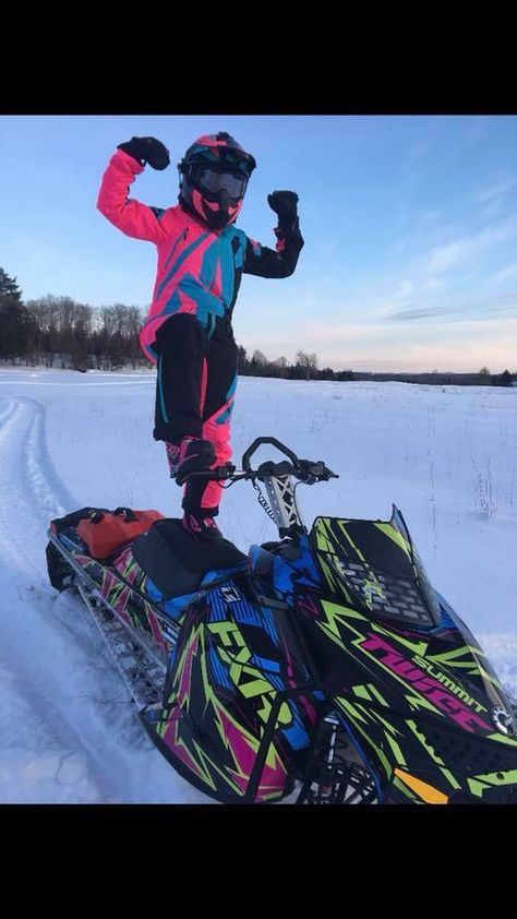 Women's FXR Snowmobile Gear at Up North Sports Womens Snowmobile Gear, Snowmobile Outfit Woman, Snowmobile Photography, Sled Aesthetic, Snowmobile Aesthetic, Snowmobiling Girl, Skidoo Snowmobile, Snowmobile Girl, Snowmobile Clothing