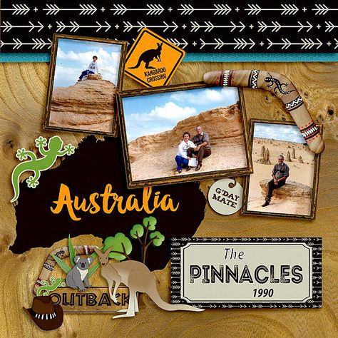 OutBack Australia Scrapbook, Scrapbooking Layouts Travel, Travel Scrapbook Pages, Cairns Australia, Scrapping Ideas, Best Press, Vacation Scrapbook, Scrapbook Collection, Australian Wildlife