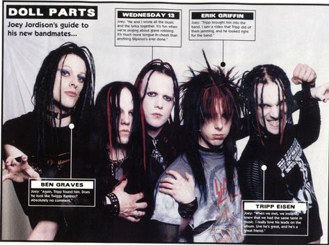 ik the lineup changed a bit when murderdolls was still around, but its nice to know and be able to identify some of the members other than joey and wednesday Eric Griffin, Wednesday 13, Joey Jordison, Horror Punk, I Need Friends, Band Wallpapers, Need Friends, Lip Service