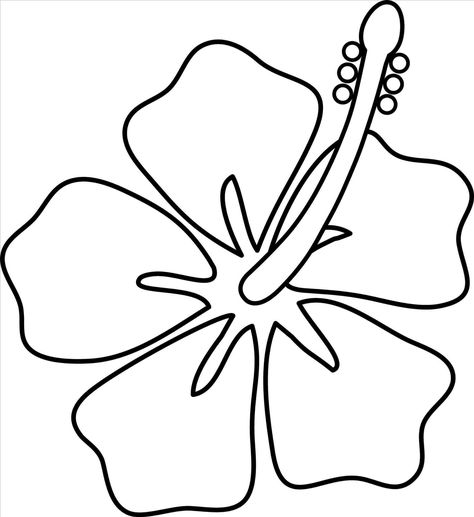 Hawaiian Flower Drawing, Hibiscus Drawing, Hibiscus Flower Drawing, Hibiscus Flower Tattoos, Lilo Und Stitch, Hibiscus Plant, Flower Outline, Hawaiian Quilts, Lilo Et Stitch