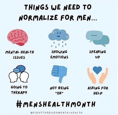 Mens Mental, Men's Health Month, Health Awareness Months, Mental Health Month, Mental Health Facts, Improve Mental Health, Get Educated, Mental Health Support, Natural Health Remedies