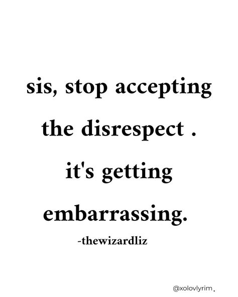 🐧: Respect yourself enough to not let anyone disrespect you ! ... ... quote by @thewizardliz 🫶🏻 ... ... ... #thewizardliz #thewizardlizadvice #thewizardlizquotes #thewizardlizmindset #donotacceptdisrespect #mindset No More Disrespect Quotes, No Disrespect Quotes, Tolerating Disrespect Quotes, Remember The Disrespect, Disrespectful Quotes, Disrespect Quotes, Feminine Quotes, Phone Wallpaper Quotes, Message Quotes