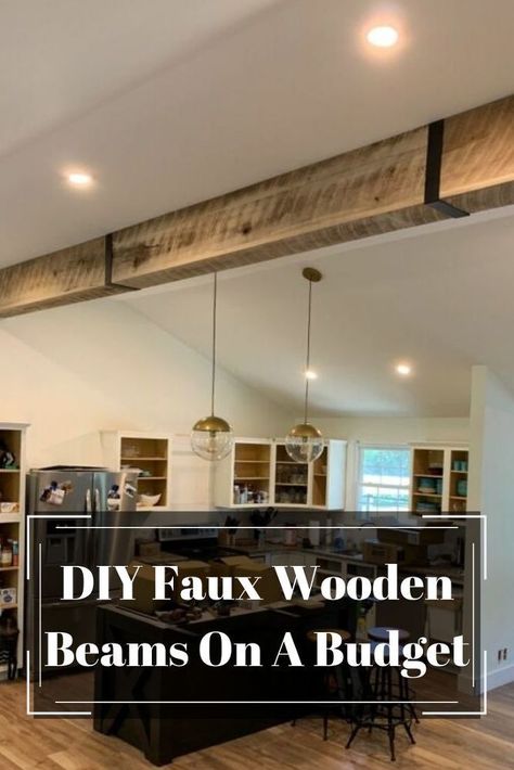 Diy Faux Wood Beams, Faux Wooden Beams, Ceiling Beams Living Room, Faux Ceiling Beams, Ceiling Diy, Beams Living Room, Faux Wood Beams, Faux Beams, Wood Beam Ceiling