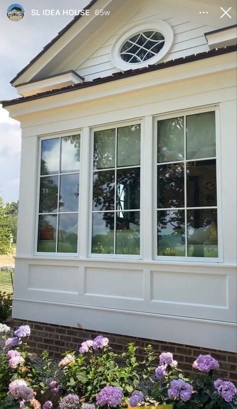 Two Over Two Windows Exterior, Accent Windows Exterior, Oval Windows Exterior, New Windows Exterior, Picture Windows Exterior, Exterior Millwork, Bump Out Window, Sunroom Exterior, Window Bump Out