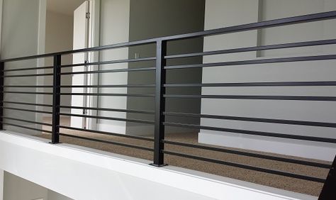 Simple Railing - between tasting & equipment Veranda Railing, Iron Balcony Railing, Porch Stairs, Iron Stair Railing, Balcony Grill, Balcony Grill Design, Balcony Railing Design, Railings Outdoor, Balkon Design