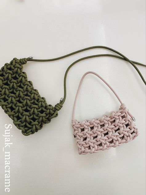 Macrame Crochet Bag, Macrame Bag Pattern, Basic Knots, Leather Handbag Patterns, Simpul Makrame, Pola Macrame, Crochet Store, Crochet Patterns Filet, Macrame Purse