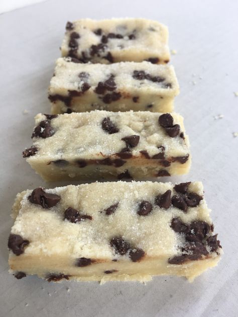 Chocolate Chip Shortbread Cookie Bars Shortbread Cookie Bars, Shortbread Chocolate, Chocolate Chip Shortbread, Chocolate Chip Shortbread Cookies, Blueberry Coffee, Peanut Butter Chocolate Chip Cookies, Shortbread Cookie, Chewy Chocolate Chip, Chewy Chocolate Chip Cookies