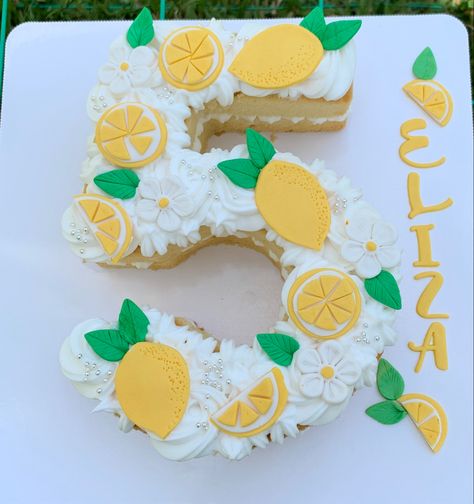 Cutie lemon number cake 🍋 Birthday Cake Lemon Theme, Number 1 Cake, Hey Bear, Lemon Theme, Cake Lemon, Yellow Theme, Number Cake, Number Cakes, Baby Milestone