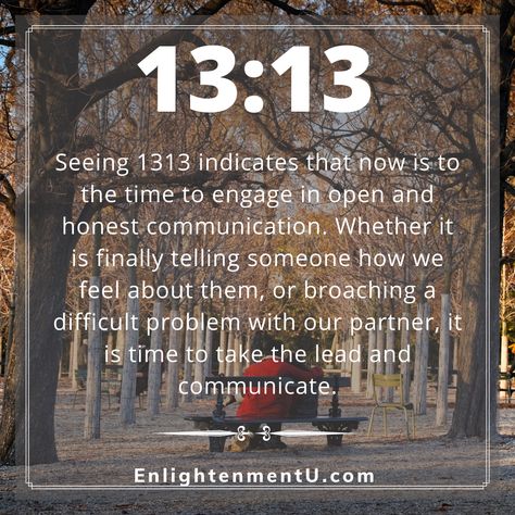 Have you been seeing Angel Number 1313 popping up around you? You pick up a coffee and a magazine and the cashier asks you for $13.13. You are running late for an early afternoon meeting and glance at your phone for the time. It reads 13:13. Is this all just a strange coincidence, or is something more happening? Find about 1313 Angel Number at EnlightenmentU.com Angel Time Numbers, 13 13 Meaning, 13 13 Angel Number, 13 Angel Number, 1313 Meaning, 1313 Angel Number, Butterfly Process, Angel Meaning, Angel Number 13